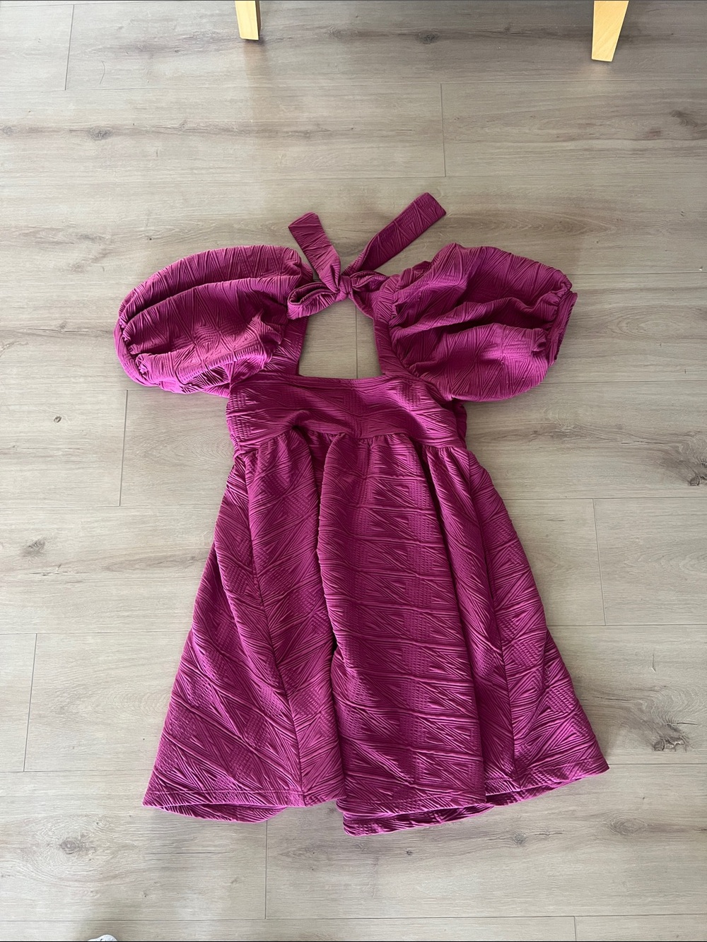 Free People women’s violet mini dress Puff-Sleeve Party Dress size large